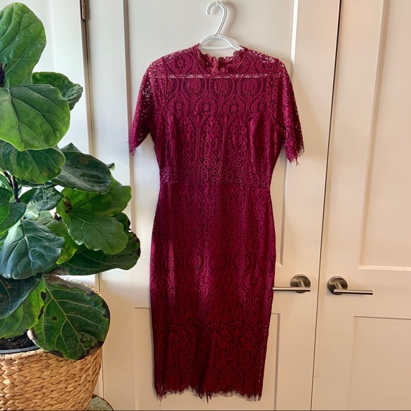 Beautiful deep wine lace dress - Picture 2 of 6